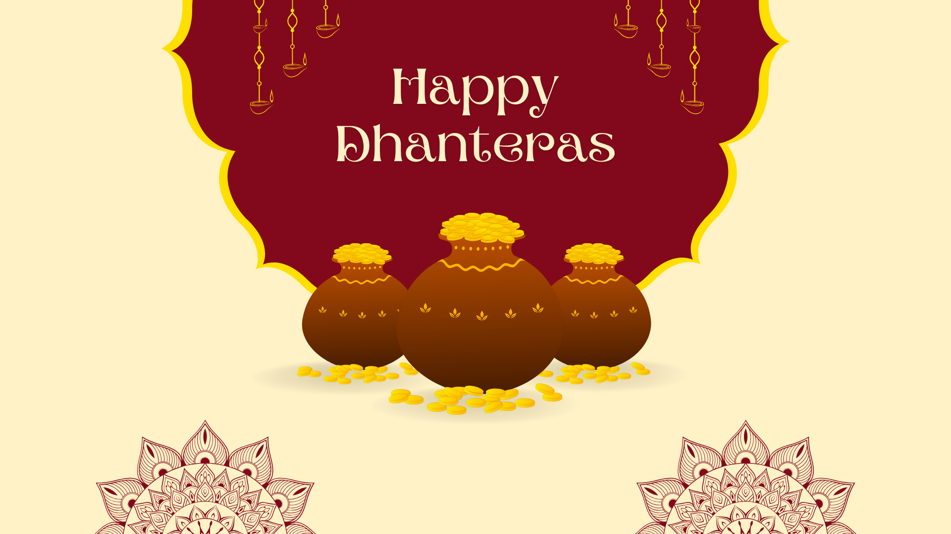 Purple and Gold Traditional Dhanteras Greetings Instagram Post